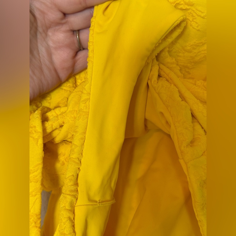 Mara Hoffman Yellow Floral Jacquard One Piece Swimsuit Size Small - Picture 5 of 8